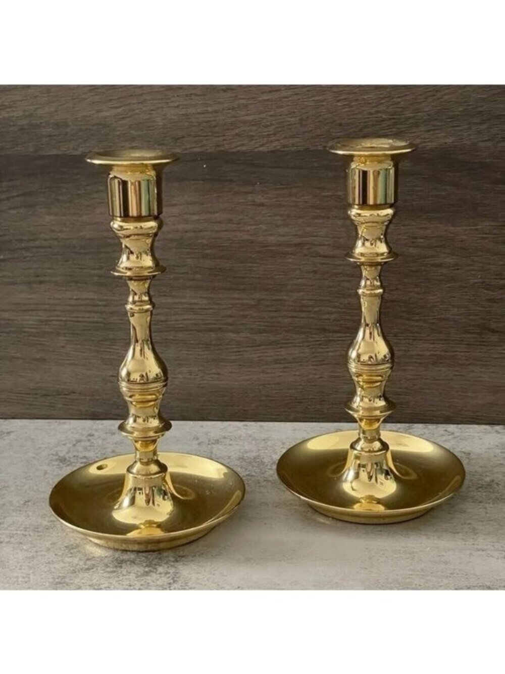 Vintage Baldwin Pair Brass Taper Candlesticks 6.5" Tall Made in USA